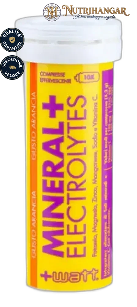 Confezione Mineral+ Electrolytes +Watt integratore sali minerali Gusto Arancia