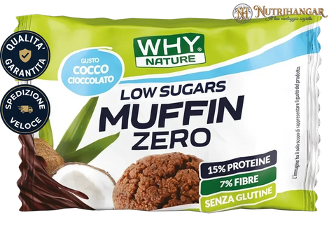 Soffice Muffin Zero Why Nature al sapore genuino. Gusto Cocco Cioccolato