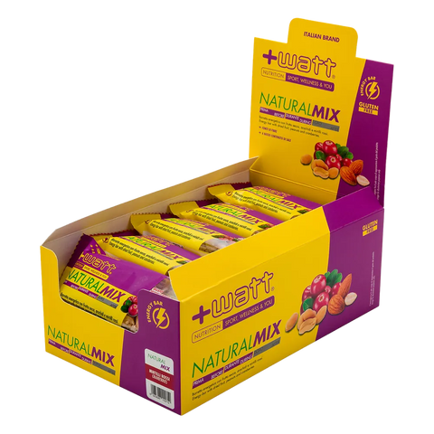 Natural Mix +Watt Arachidi e mirtilli rossi – box 24 barrette