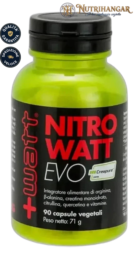 Confezione Nitrowatt Evo +Watt pre workout arginina e creatina
