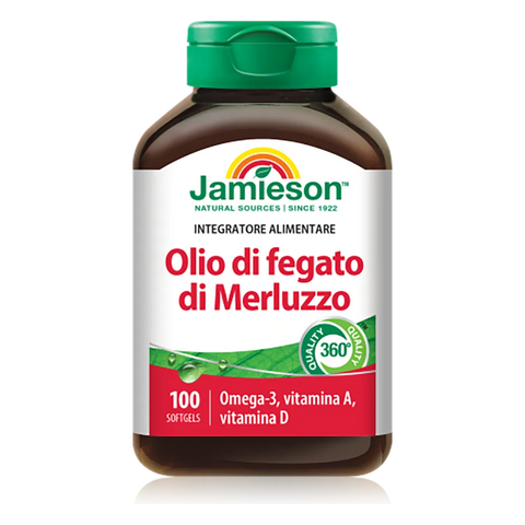 Olio Di Fegato Di Merluzzo Jamieson – barattolo da 100 Softgels