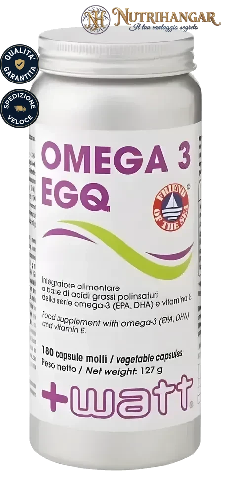 Confezione Omega 3 EGQ +Watt integratore EPA DHA