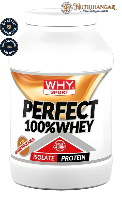 Barattolo di Perfect 100% Whey Why Sport Gusto Wafer Cioccolato 900 gr