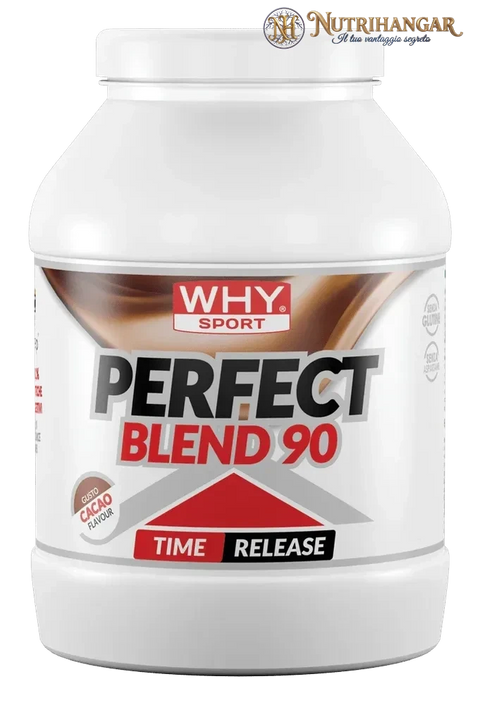 Barattolo di Perfect Blend 90 Whey Why Sport Gusto Cacao