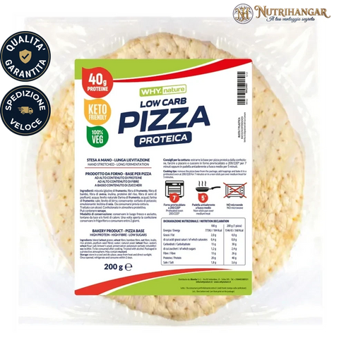 Base per Pizza Proteica Why Nature pronta da farcire e infornare.