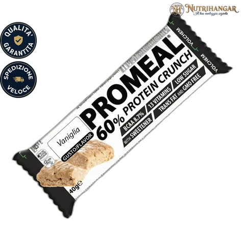 Barretta proteica Promeal® Protein Crunch 60% Volchem senza copertura di cioccolato. Vaniglia