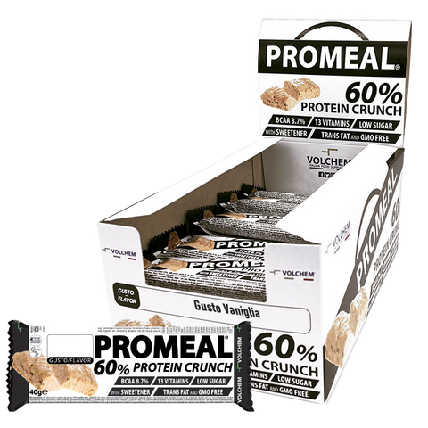 Promeal® Protein Crunch 60% Volchem - Gusto Vaniglia - Box da 20 Barrette da 40 gr