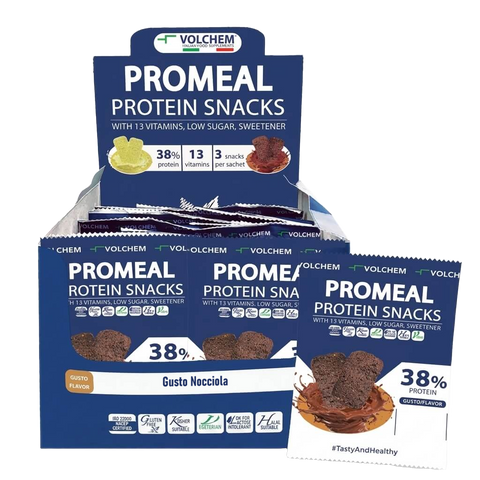 Promeal® Protein Snacks 38% Volchem - Gusto Nocciola - Box da 16 Buste da 37,5 gr