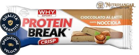 Barretta proteica Protein Break Why Sport per il recupero e la massa muscolare Gusto Nocciola