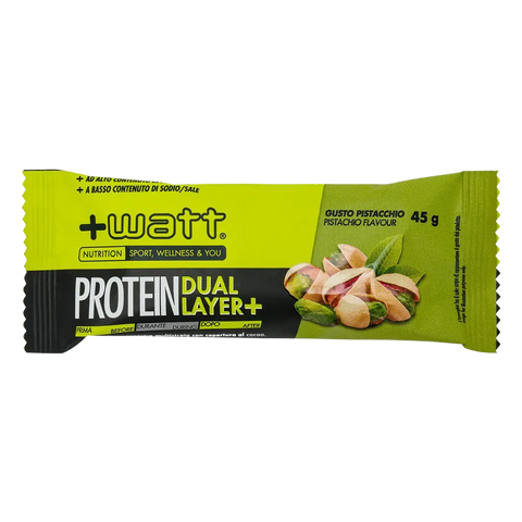 Protein Dual Layer+ +Watt Pistacchio – barretta da 45 gr