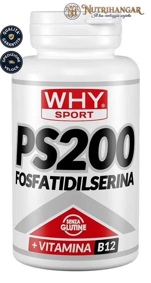 Flacone dell'integratore PS 200 Fosfatidilserina Why Sport per la memoria e la concentrazione