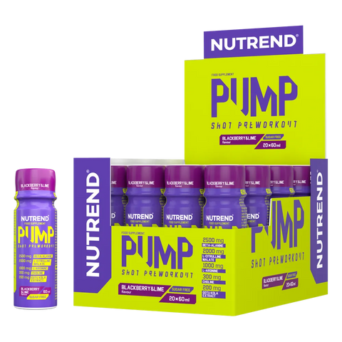 Pump Shot Nutrend Mora e Lime – box da 20 Shot da 60 ml