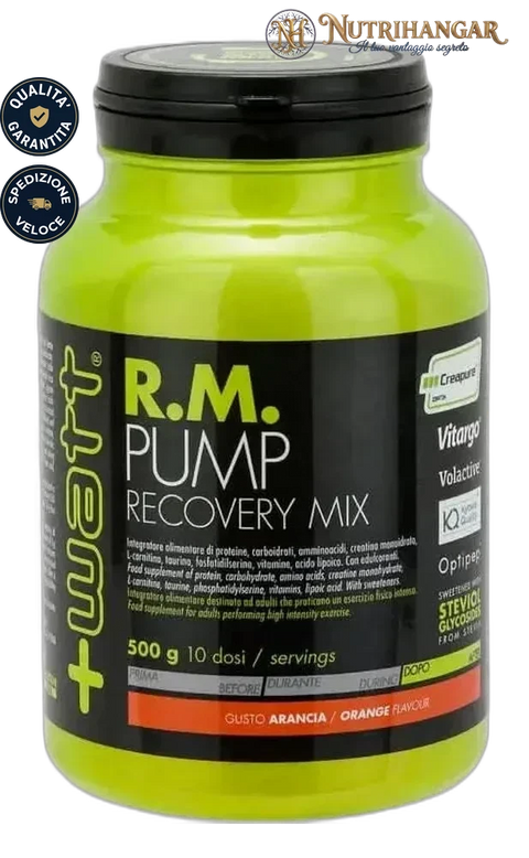 Confezione di R.M. Pump Recovery Mix +Watt recupero Gusto Arancia