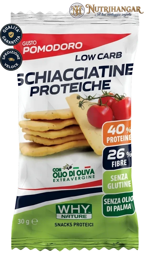 Confezione di Schiacciatine Proteiche Why Nature. Gusto Pomodoro