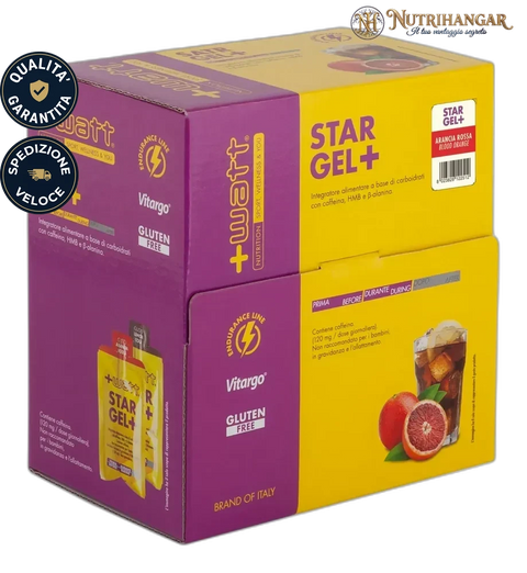 Confezione di Star Gel+ +Watt gel energetico Gusto Arancia Box 30 pz