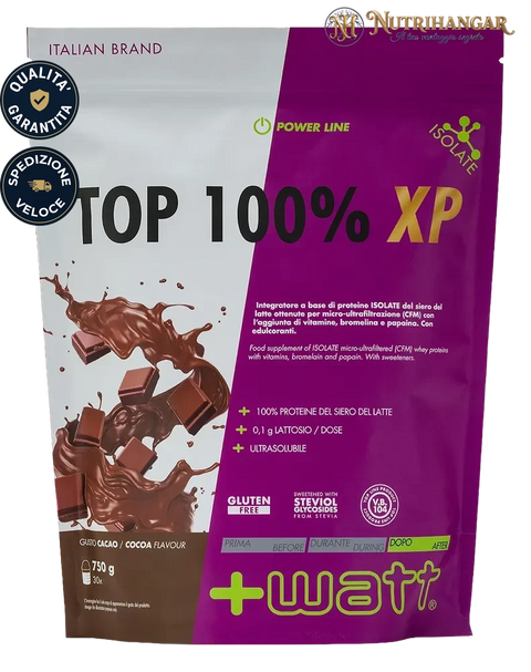 Shake proteico post workout con Top 100% XP +Watt Gusto Cacao Doypack 750 gr