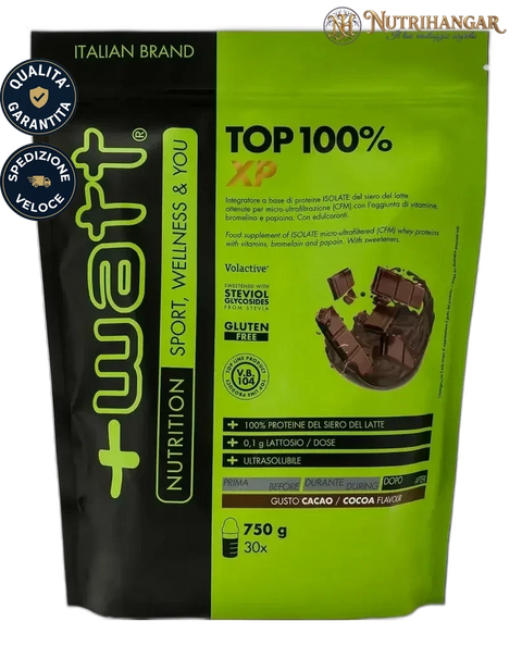 Shake proteico post workout con Top 100% XP +Watt Gusto Cacao Doypack 750 gr