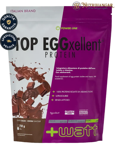 Barattolo Top Eggxellent Protein +Watt proteine albume Gusto Cacao Doypack 750 gr