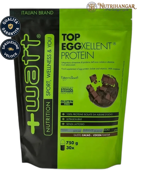 Barattolo Top Eggxellent Protein +Watt proteine albume Gusto Cacao Doypack 750 gr