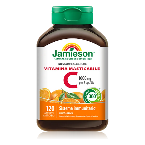 Vitamina C 1000 Masticabile Jamieson Arancia – barattolo 120 Compresse Masticabili