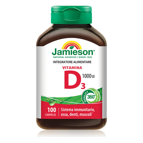 Vitamina D3 1000 UI Jamieson – barattolo da 100 Compresse