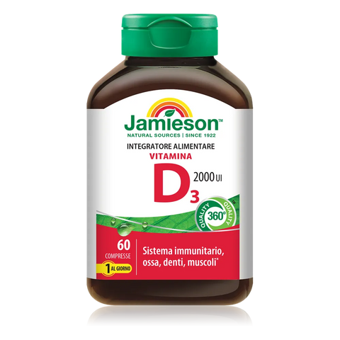 Vitamina D3 2000 UI Jamieson – barattolo da 60 Compresse