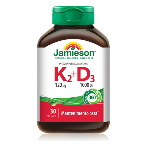 Vitamina K2+D3 Jamieson – barattolo da 30 Softgels
