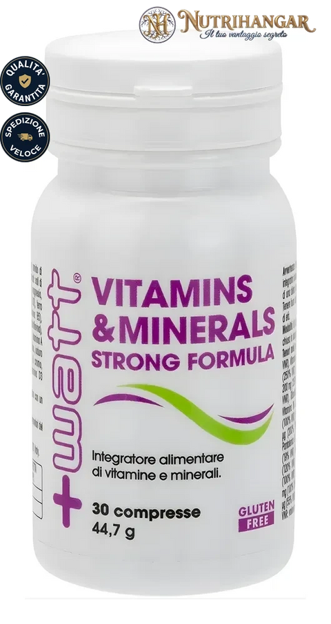 Compresse Vitamins & Minerals Strong Formula +Watt ad alto dosaggio. 30 compresse