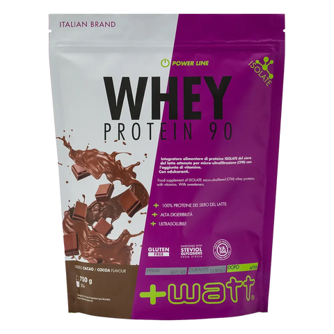 Whey Protein 90 +Watt Cacao – doypack da 750 g