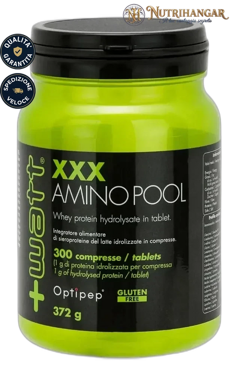 Barattolo XXX Amino Pool +Watt integratore proteine idrolizzate in compresse. 300 compresse