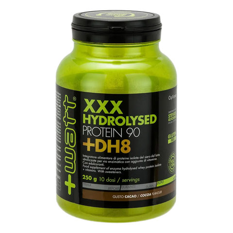 XXX Hydrolysed Protein 90 +DH8 +Watt Cacao – barattolo da 250 g