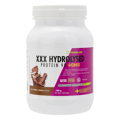 XXX Hydrolysed Protein 90 +DH8 +Watt Cacao – barattolo da 750 g